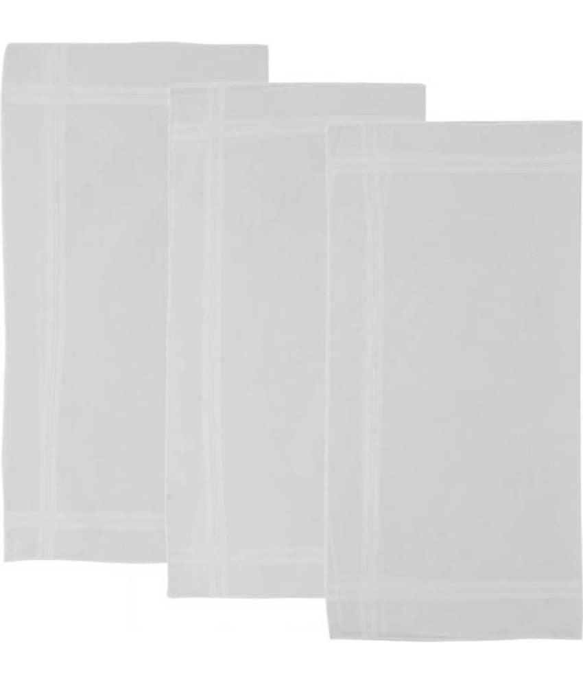 Tahiro White Cotton Handkerchiefs - Pack Of 3