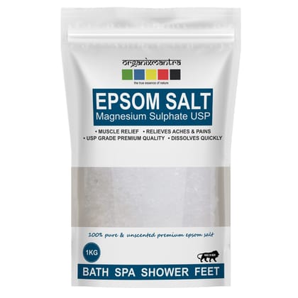 Organix Mantra Epsom Salt, Bath Salt for Muscle Relief, Relieves Aches & Pain, 1KG Organix Mantra Epsom Salt, Bath Salt for Muscle Relief, Relieves Aches & Pain, 1KG