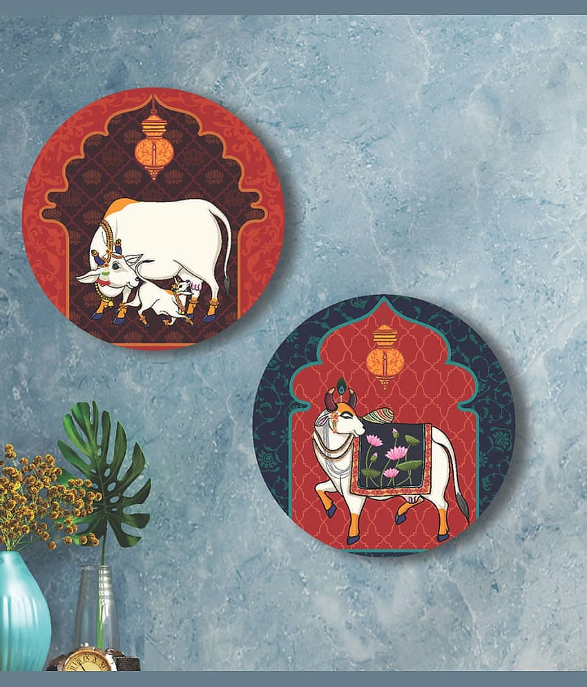 Saf Pichwai Cow wall hanging MDF Painting