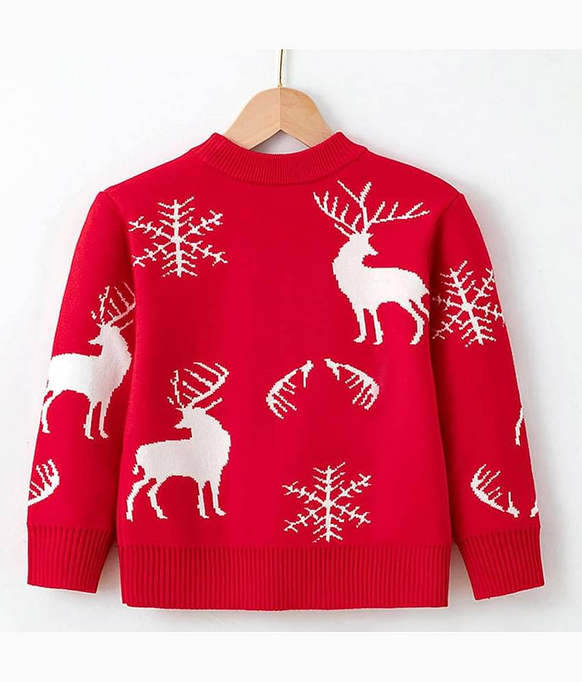 GTwo Pack of 1 Boys Woollen Blend Pullover Sweater ( Red )