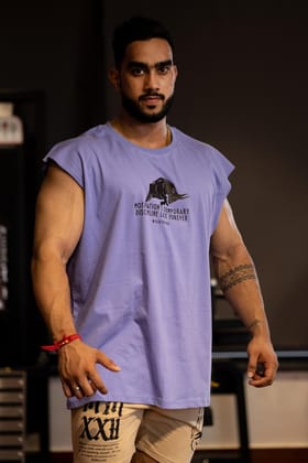 MOTIVATION IS TEMPORARY MUSCLE TEE (BLUEBERRY)-S