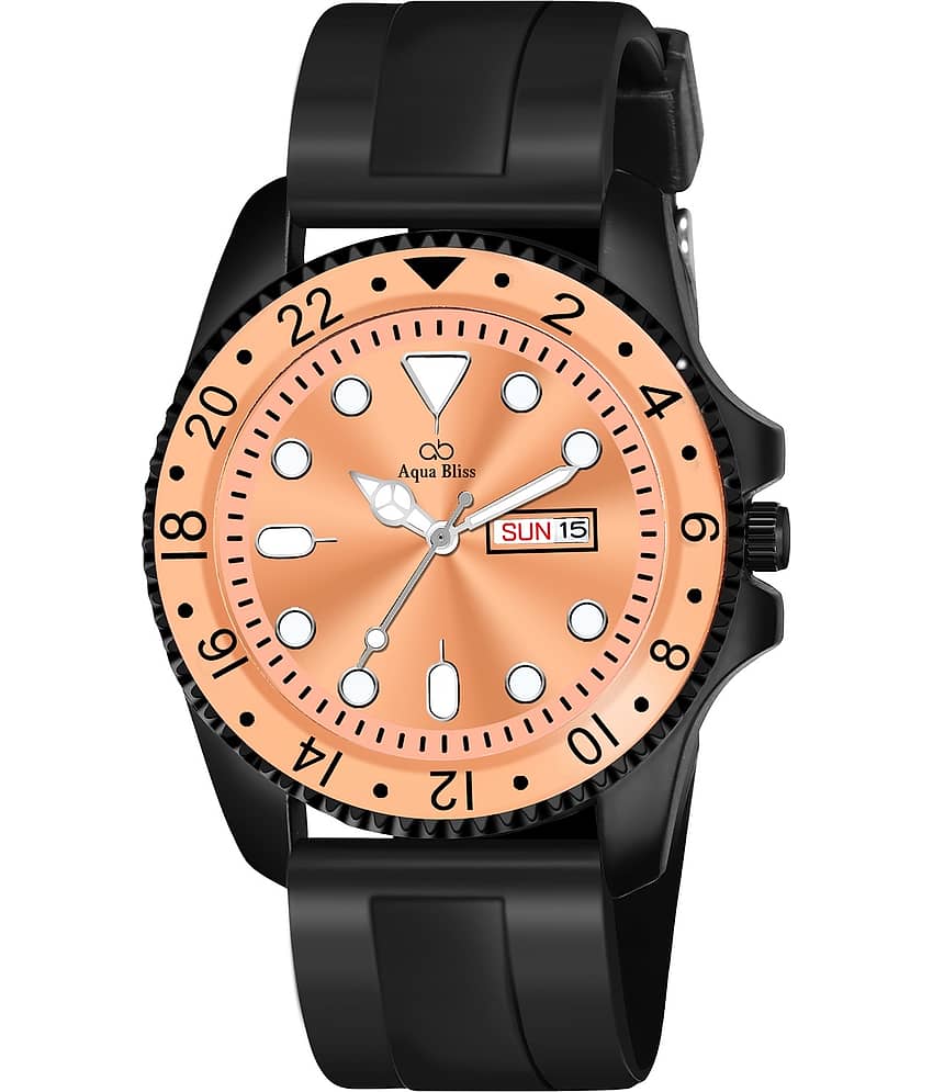 AQUA BLISS - Black Silicon Analog Men's Watch