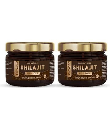 Nirvasa Shilajit Resin, Performance, Vigour and Vitality for men, enriched with Pure Shilajit, Vegan, Ayurvedic Classical Product (2 X 20g)