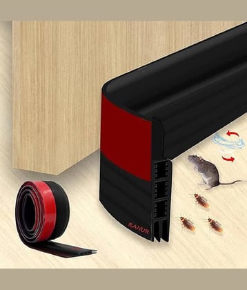 RAMDEV ENTERPRISE  Door Bottom Sealing Strip Guard For Home Door Protector For Home From Dust, Insects, Waterproof, Soundproof Door Seal, Door Air Blocker 1 Meter (1 Meter, Black)