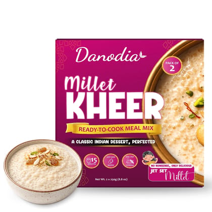 Danodia Foods Millet Kheer Mix, Instant Indian Dessert Mix, 250 gm Each - Pack of 2