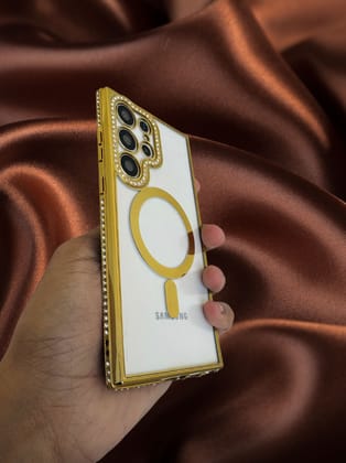 Gold Electroplated Diamond Rhinestones Luxury Cover-Samsung Galaxy S22