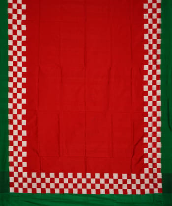 Red green silk handloom sambalpuri saree