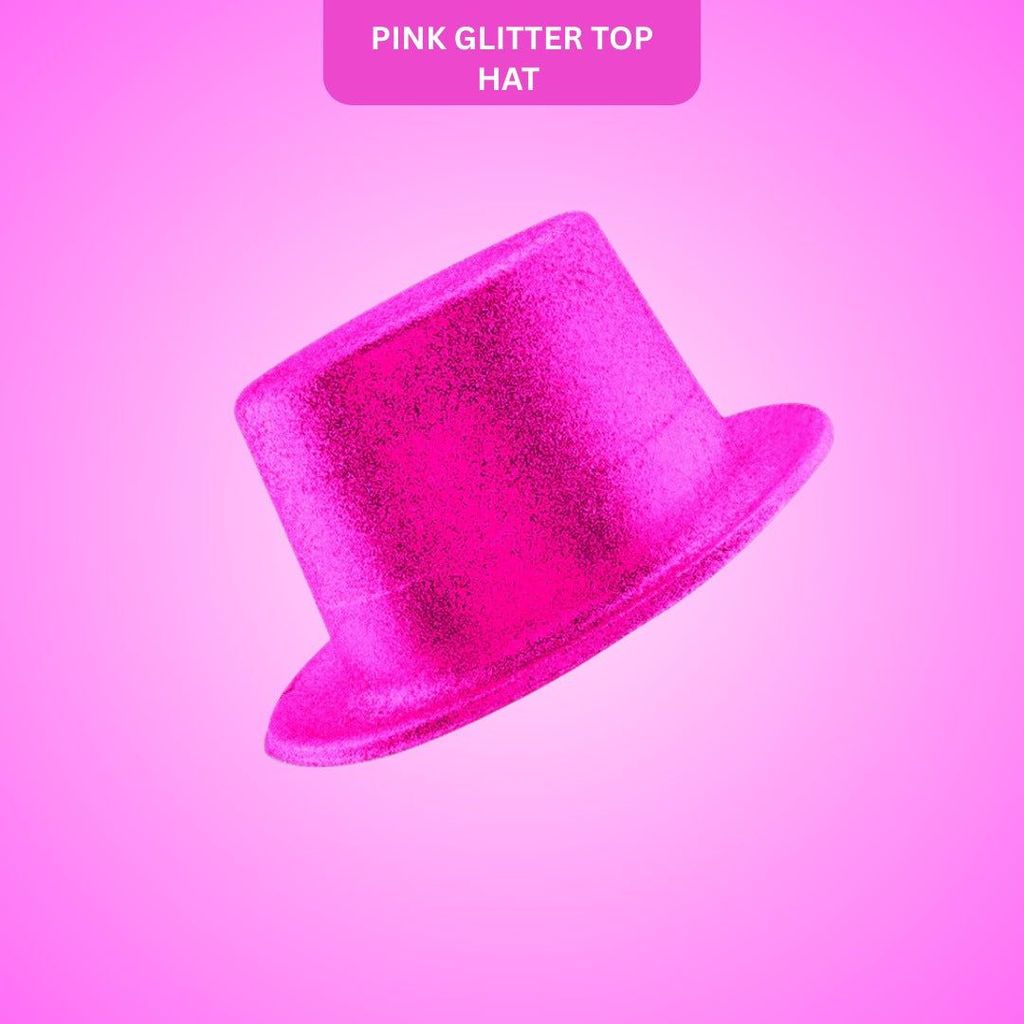Glitter Top Hat Large Pink - Party and Festive Needs | Buy online on ZillyBuy