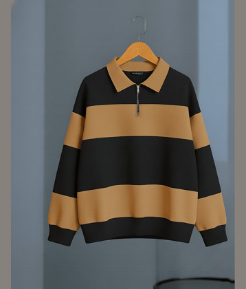 Try This Cotton Blend Polo Collar Men's Sweatshirt - Brown ( Pack of 1 )