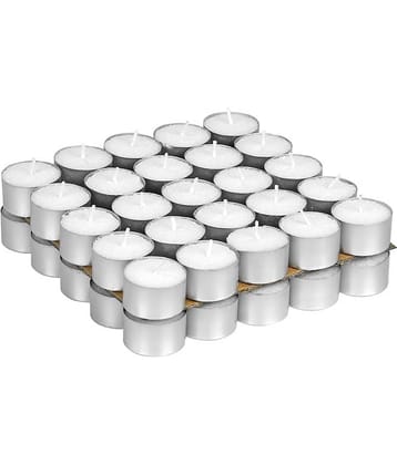 Parkash Candles White Unscented Wax Tea Light Candle 10 cm ( Pack of 1 )