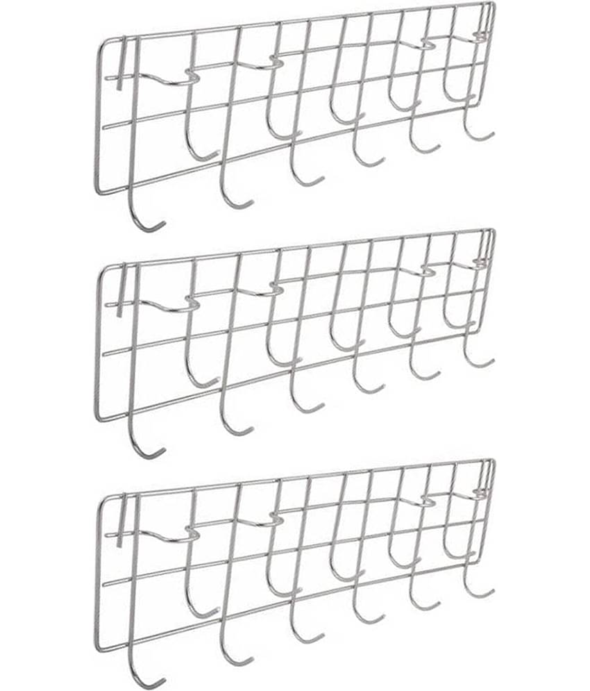 OC9 Silver Stainless Steel Storage Racks ( Pack of 3 )