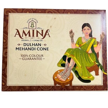 Amina Instant Mehendi Cone | Tattoo Mehndi | Color Paste | Outline Mehandi | Dulhan Mehendi Cone | Natural Henna Cone | Tattoo Mehandi Cones (Golden, Pack of 6)