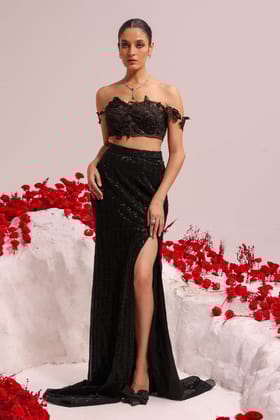 Winter bold black skirt set-XS