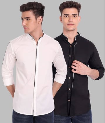 Vida Loca - Black Cotton Blend Slim Fit Men's Casual Shirt ( Pack of 2 )