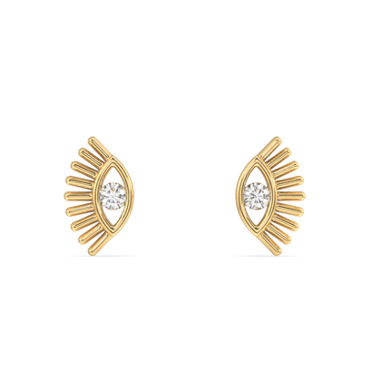Dainty evil eye stud pair-Rhodium plated