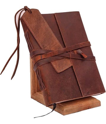 Finished Leather Journal With 100% Handmade Paer A5 Diary Unruled 200 Pages (Brown)