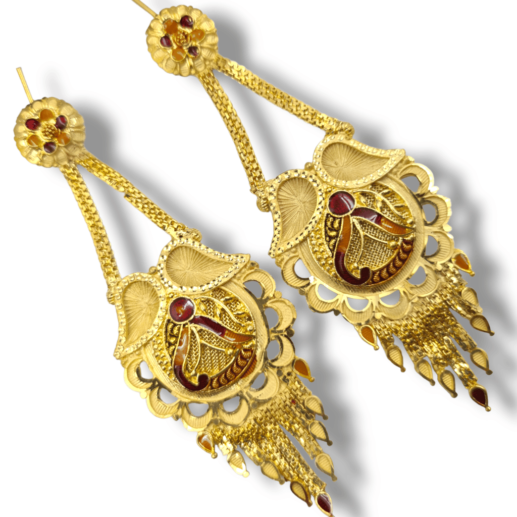 Glamorous Gold Plated Earrings with Sparkling Crystal,22k Gold Plated Earrings with Stunning Crystal Luxury Gold Plated Earrings