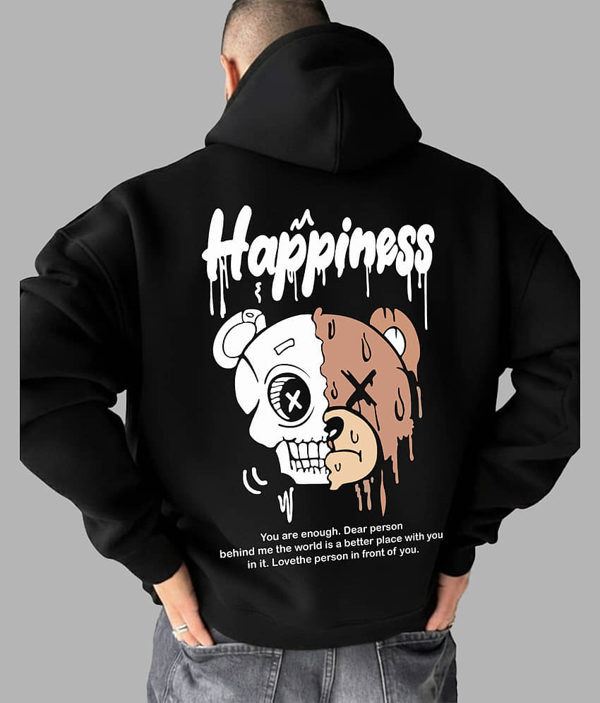 AUSK Fleece Hooded Men's Sweatshirt - Black ( Pack of 1 )