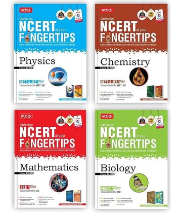 MTG Objective NCERT at your FINGERTIPS Physics, Chemistry, Mathematics & Biology (Set of 4 Books) - NCERT NEET/JEE Trend Indicator, Notes with HD Pages, Exam Archive & MCQs | NEET-JEE Books (Based on NCERT Latest Pattern For 2025 Exam)