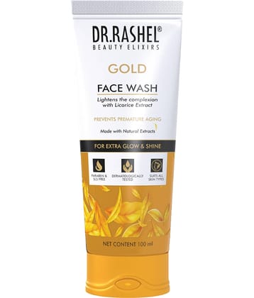 DR RASHEL Gold Face Wash Cleanses and Refreshes for all types of skin (100 ml, Pack of 1)