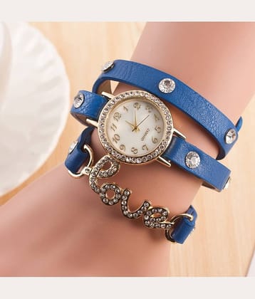 DECLASSE - Blue Leather Analog Womens Watch