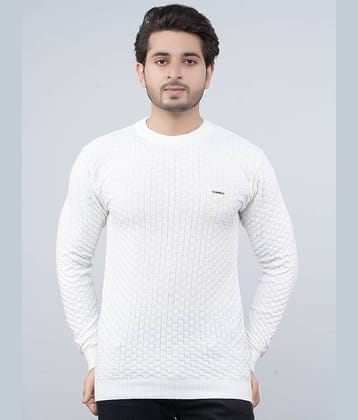 FEVERFEW Cotton Blend Round Neck Men's Full Sleeves Pullover Sweater - Green ( Pack of 1 )