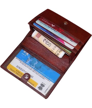 Style 98 Button Brown Card Holder