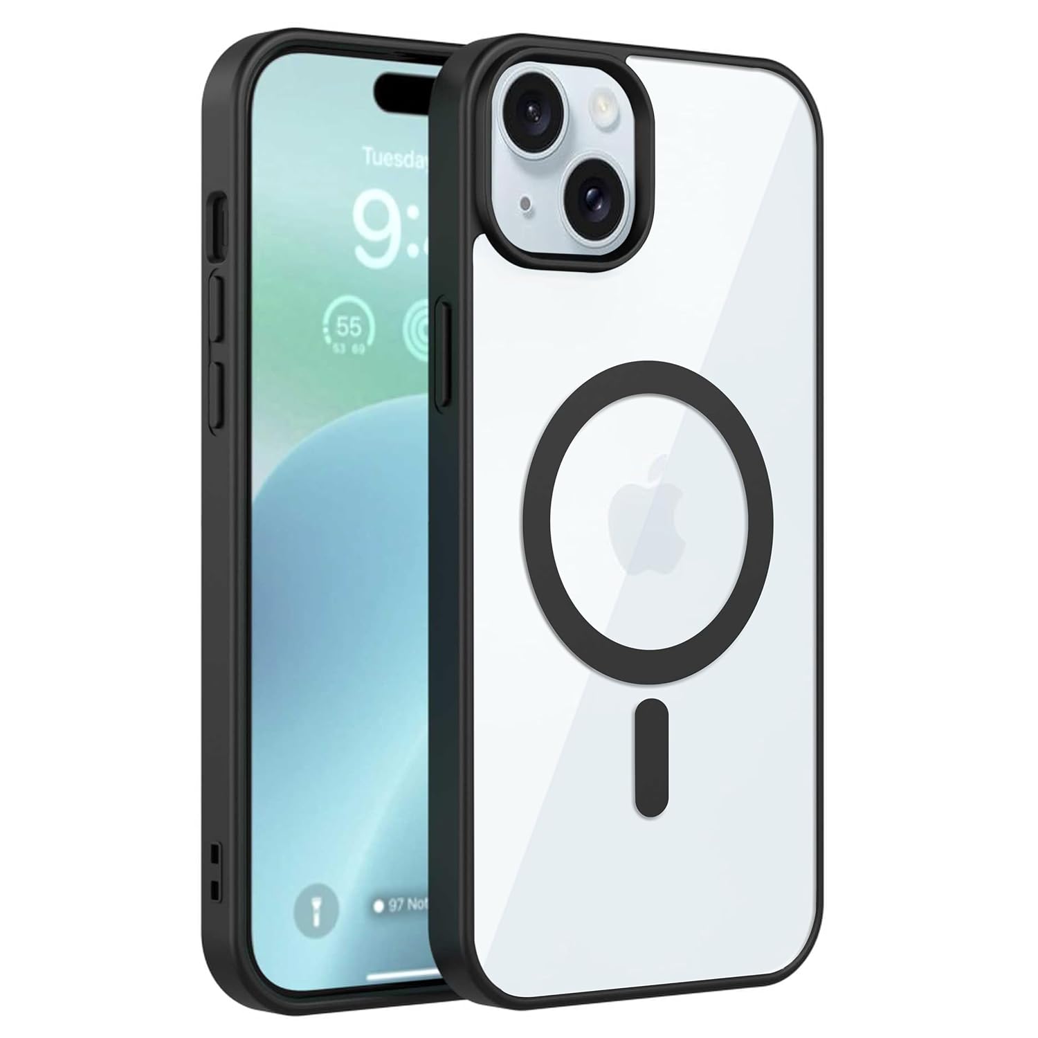 Back Case Cover for iPhone 15 | Compatible for iPhone 15 Back Cover | Scratch-Resistant Back Cover | Black