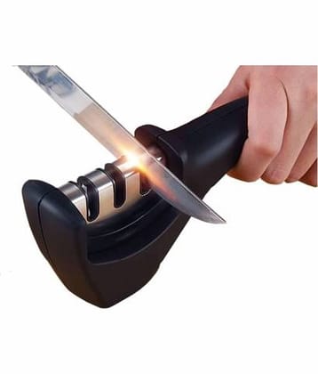 Wacky Black Stainless Steel Knife Sharpner Blade Length 5 cm ( Pack of 1 )