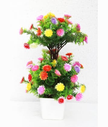 zonezer - Multicolor Sunflower Artificial Flowers With Pot ( Pack of 1 )
