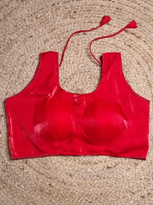 Red Colour Women Padded Blouse with Sleeve Attached (36 Inch Bust Size)-Free Size / Red