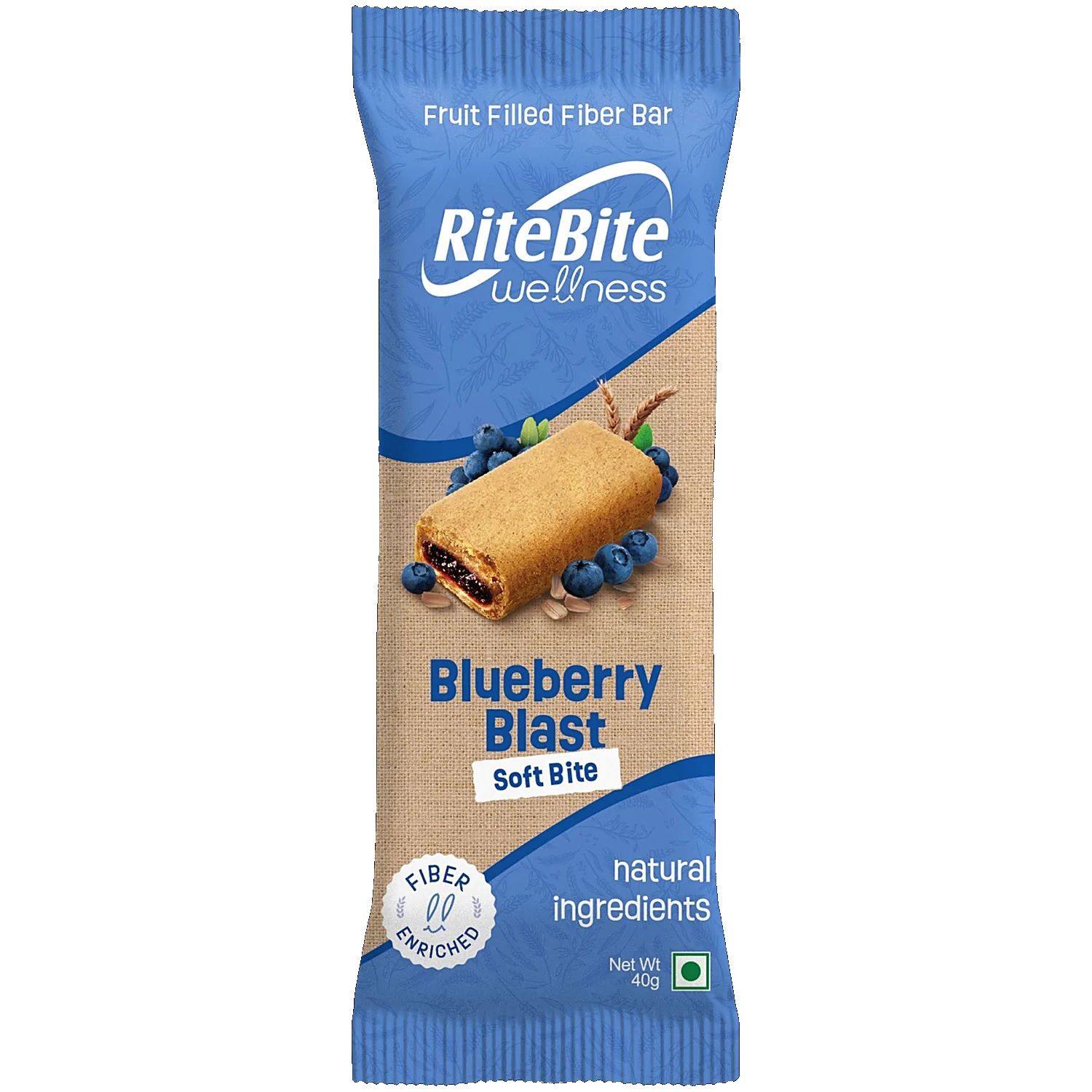 RiteBite Max Protein Max Protein Wellness Fruit Filled Blueberry Blast Fiber Bar, 40 g