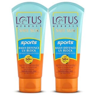Lotus Herbals Safe Sun Sports Daily-Defence Uv Block Spf 50 Pa+++ Water Resistant  Sweat Resistant  80 G ( Pack Of 2