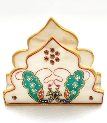 Marble Mehrab Peacock Design Nepkin Holder