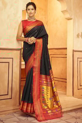 Black Paithani Silk Saree