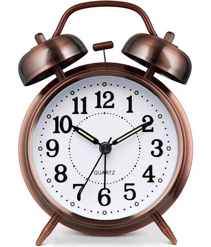 Bhavyta Analog Metal Twin Bell Alarm Clock - Pack of 1
