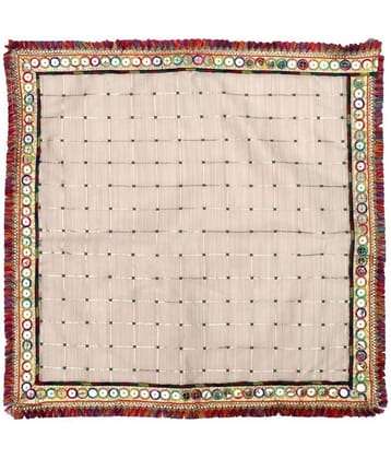 Asan Chowki with Emboidery - White