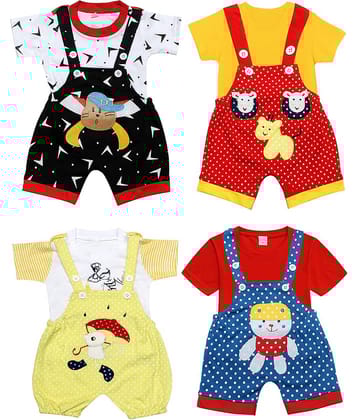 Babeezworld Pack of 4 Baby Boys 100% Cotton ( Multi Color )