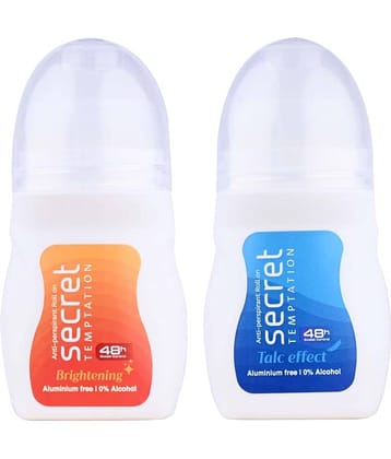 secret temptation Talc Effect and Brightening Deodorant Roll-on - For Women (100 ml, Pack of 2)