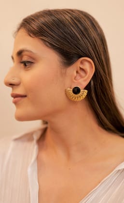 Eclipse Aura Earrings-STAINLESS STEEL / BLACK