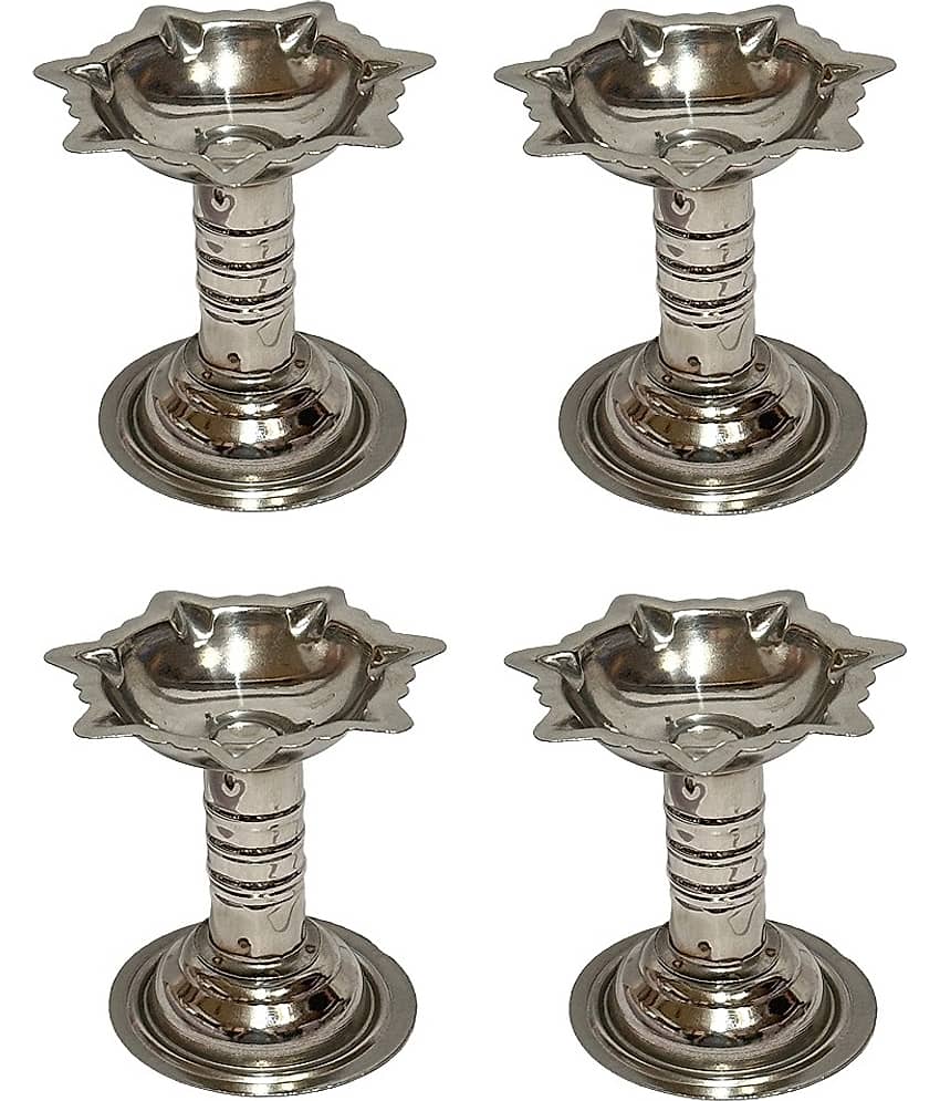 Dynore Steel Akhand Diya - Pack of 4