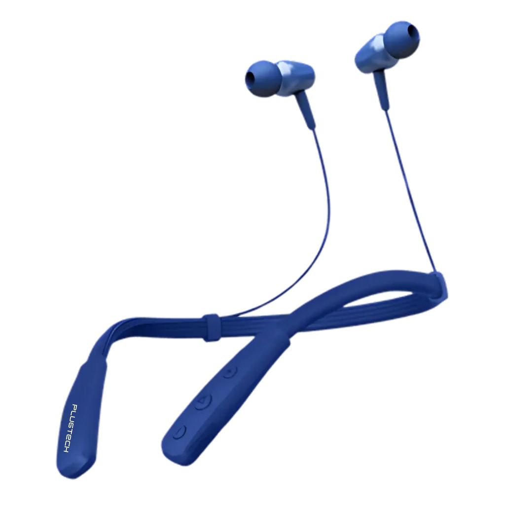 PLUGTECH Go Neck Pro Wireless Earphones. Bluetooth Earphones, Powerful Bass, HD Sound, Upto 15hrs Playtime, Charging Time Upto 4 hrs and Proudly Made in India Blue