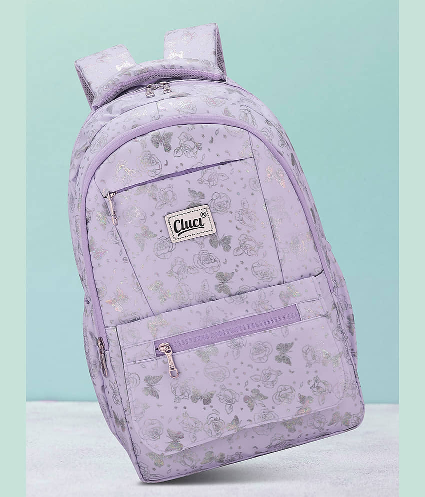CLUCI 35 Ltrs Purple Polyester College Bag