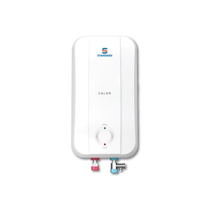 Standard By Havells Calor 5 Litre Instant Water Geyser 3000 Watts | Stainless Steel Tank | Rust Proof Body | Automatic Cut Off, 2 Year Comprehensive Warranty (White) By Havells Standard By Havells Calor 5 Litre Instant Water Geyser 3000 Watts | Stainless