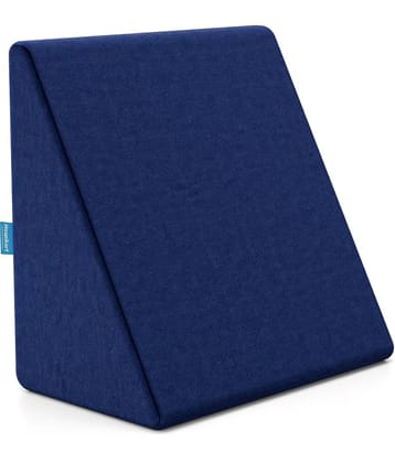 HOSPIKART Memory Foam Bed Wedge Pillow for Back Support, Acid Reflux, Snoring & Back Pain, GERD (Navy Blue) - Free Size