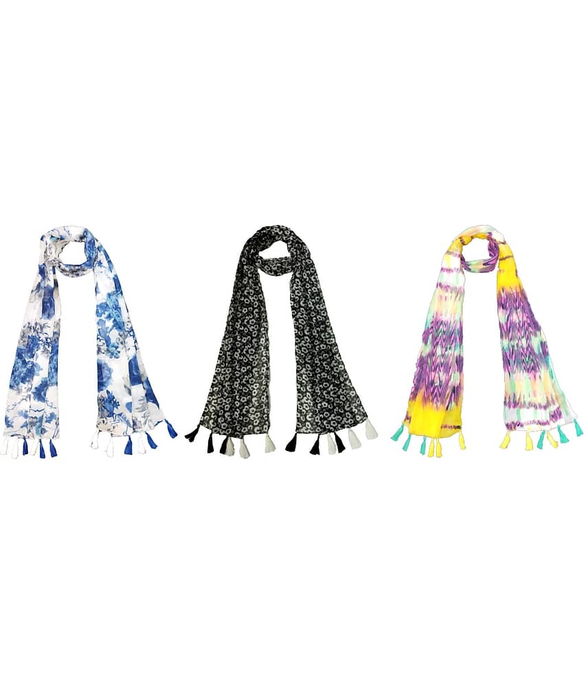 stolevilla Multi Poly Cotton Yarn Stoles ( Pack of 3 )