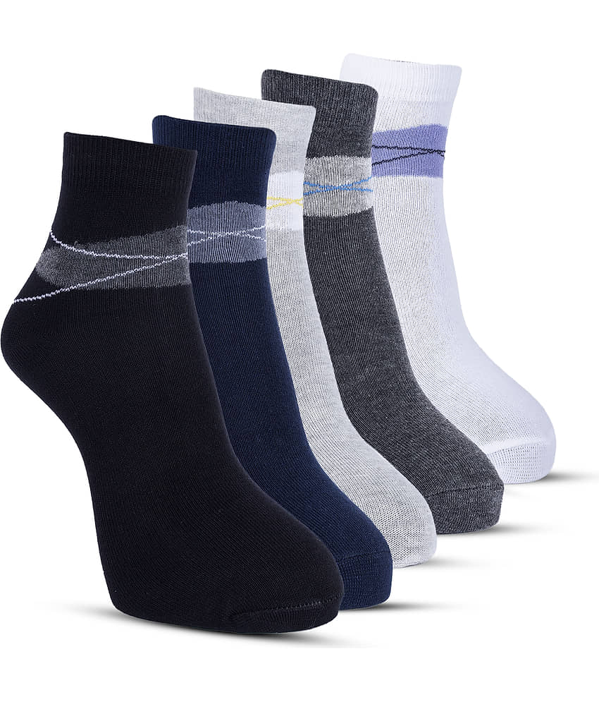 TF Pack of 5 Men's Cotton Blend Ankle Length Socks ( Multicolor )