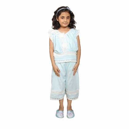 DE CHEVALERiE en Rouge   - Lavender Crystal Nightdress - Blue  7- 8 Years