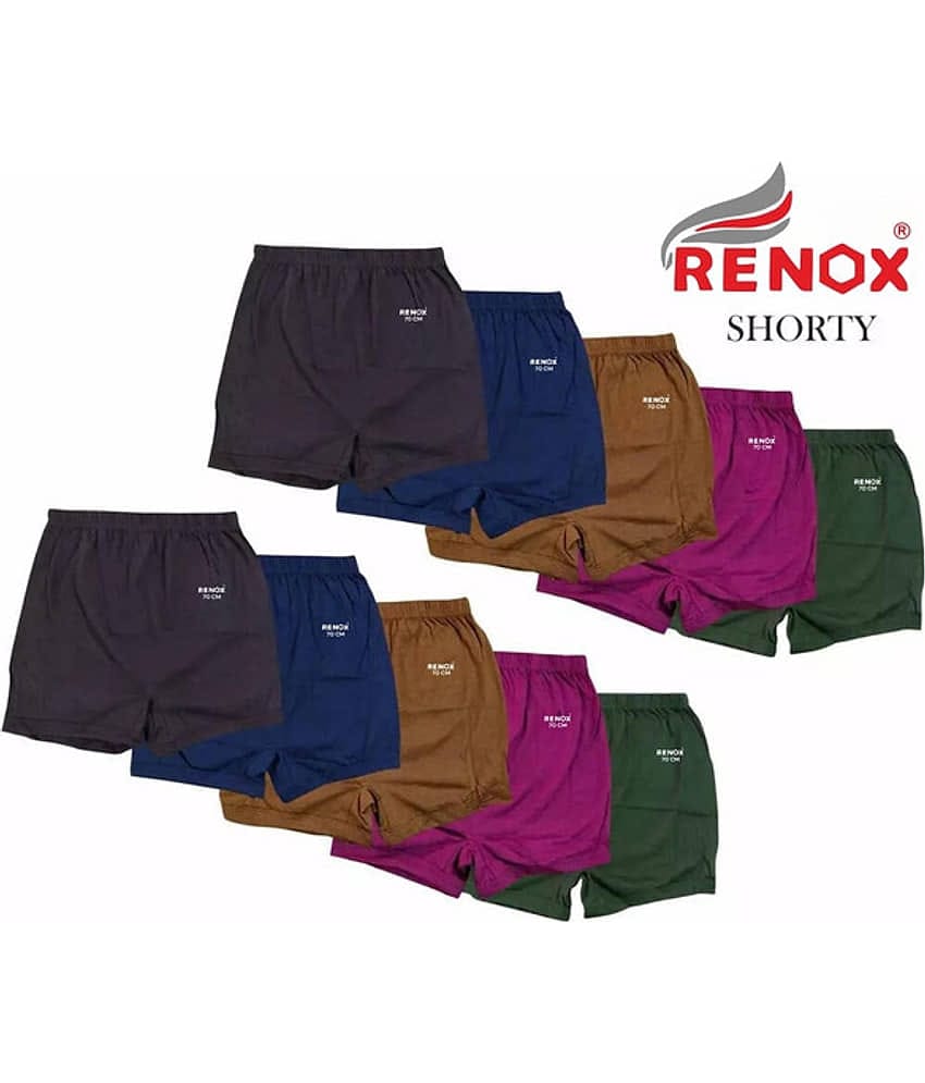 Renox Pack of 10 Boys Cotton Trunks ( Multicolor 10 )