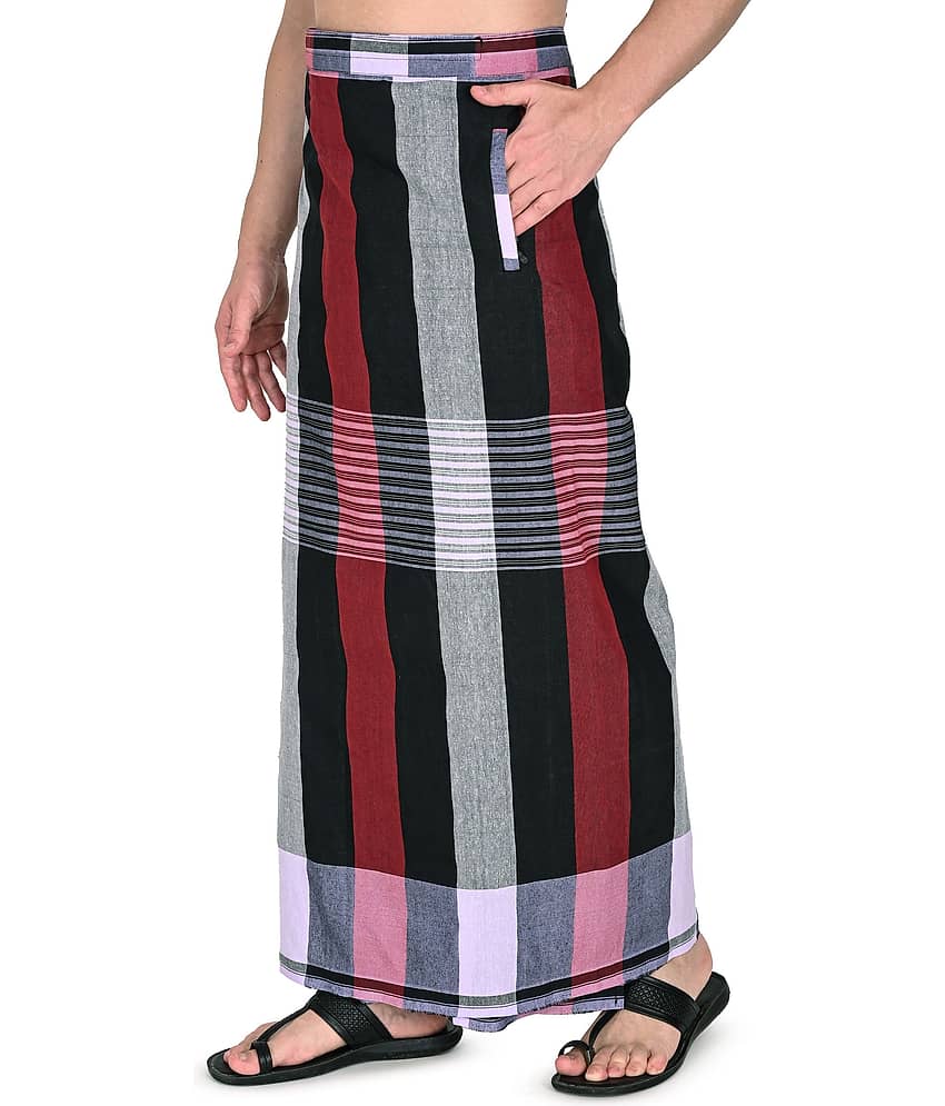 GOWRI TEX Cotton Blend Men's Dhoti Multicolor ( Pack of 1 )